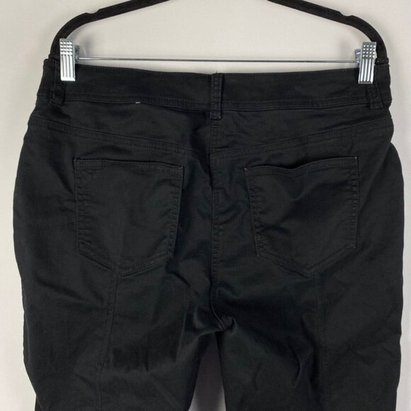 Chicos Slim Leg Ankle Pants Womens 1 US 8 Black Cotton Blend - Picture 5 of 9